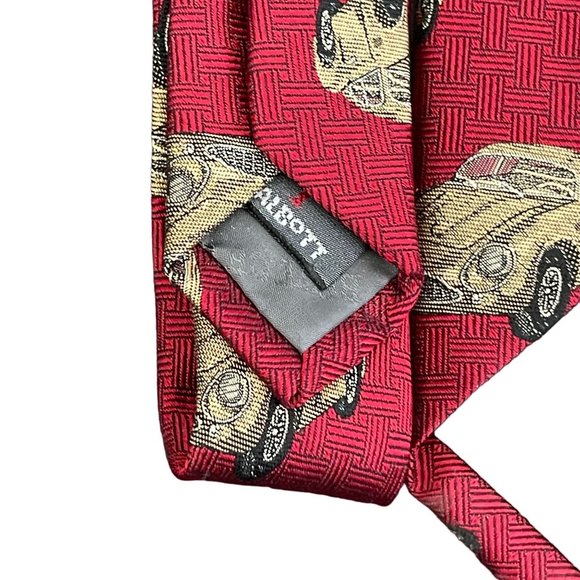 Robert Talbott Best of Class Car Pattern Red Silk Tie - Picture 4 of 6